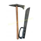 Machete & Custom Hand-Forged Spiked Tomahawk