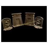 Two Pair Bronze Bookends