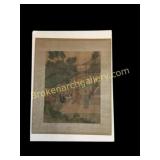 Chinese Ink and Watercolor Scroll