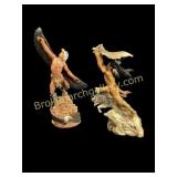 Two Native American Figural Statues