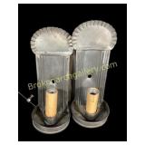 Pair Vintage Tin Wall Sconce