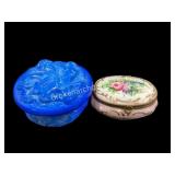 Limoge Trinket Box, Bohemian Glass Powder Box