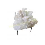 Large Quartz Crystal Cluster on Custom Iron Stand