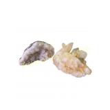 Apophyllite on Stilbite & Quartz Crystal duo
