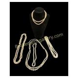 Five Strands Faux Pearls