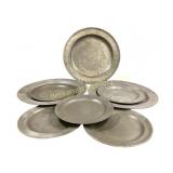 Eight Early Pewter Plates