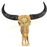 Intricately Carved Cow Skull