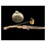 Dagger, Hip Flask, Powder Horn
