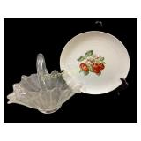 Glass Basket, Porcelain Charger