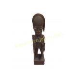 Hand-Carved Gani Fakeye Wooden Figurine with Intri