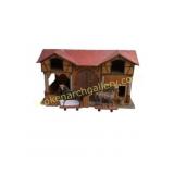 Wooden Dollhouse Barn with Accessories - German Ea