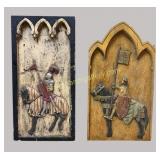2 Vintage Medieval Themed Wall Plaques