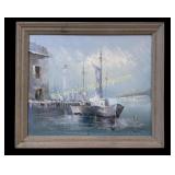 Vintage Atmospheric Maritime Painting