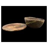 Rustic Treenware Bowl and Plate