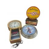 Advertising Clocks and Whizzer Dealer Lighted Sign