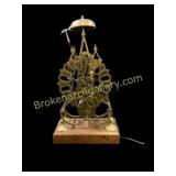 English Gothic Brass Clock