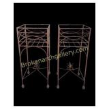 Pair Wrought Iron Plant Stands