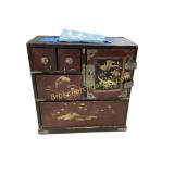 Wooden Japanese Decorated Storage Chest