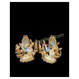 Pair Gilt Bronze Boudoir Lamps