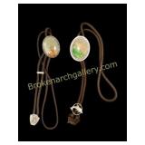 Two Sterling and Gemstone Bolo Ties
