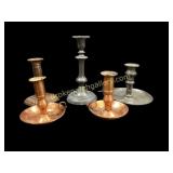Copper and Pewter Candlesticks