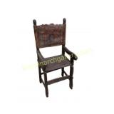 Wooden Armchair with Painted Backrest