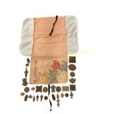 Embroidered Pouch with Decorative Ornaments