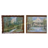 Two forest Landscape with Mountains, Emma Peterson