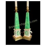 Pair Obelisk Table Lamps