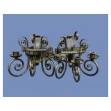 Pair Wrought Iron Wall Sconce