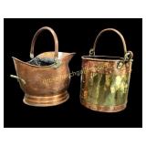 Antique Coal Bucket, Copper Coal Scuttle
