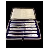 Set of English Sterling and MOP Knives