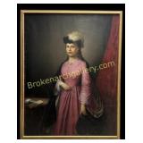 Portrait of a Lady with Feathered Hat, J. Aubery
