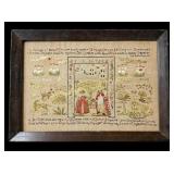 English Pictorial Needlework Sampler