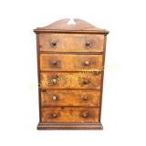 Miniature Inlaid Walnut Chest of Drawers
