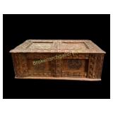 Antique Carved Wood Storage Box