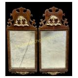 Pair Chippendale Mahogany and Parcel Gilt Mirrors