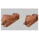 Pair Recumbent Entry Lions