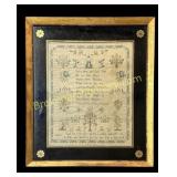 Framed 1806 Schoolgirl Sampler
