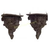 Pair  Carved Console Wall shelves