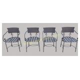 4 Arhaus Style Wrought Iron Patio Chairs