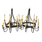 VintagePair of Large Wrought Iron Chandeliers