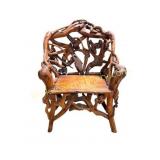 Large Fruitwood Hand-Crafted Rustic Root  Armchair
