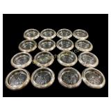Sterling Mounted Crystal Coasters