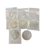 5 American Silver Eagle $1 Coins