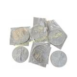 6 American Silver Eagle $1 Coins