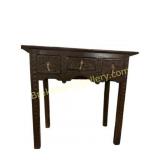 Antique Jacobean Relief-Carved Oak Side Table