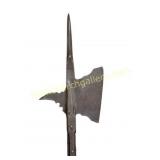 Antique Stamped Steel Halberd Polearm