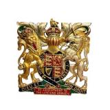 British Royal Coat of Arms Gilt Wall Plaque