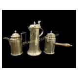 Three Pieces Early Pewter